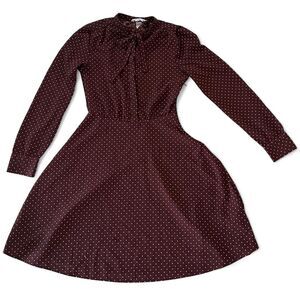 H&M Women's Burgundy Polka Dot Dress
